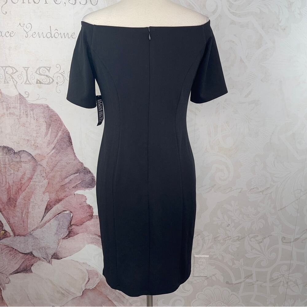 New York & Company Black Off the Shoulder Crepe Dress Size Medium - Picture 8 of 9